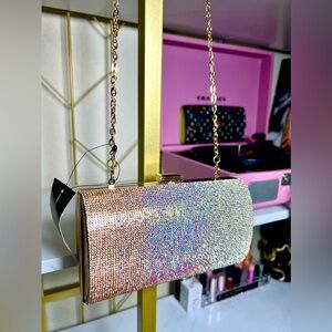 NWT INC International Concepts Ranndi Ombré Sparkle Rhinestones Crossbody Clutch